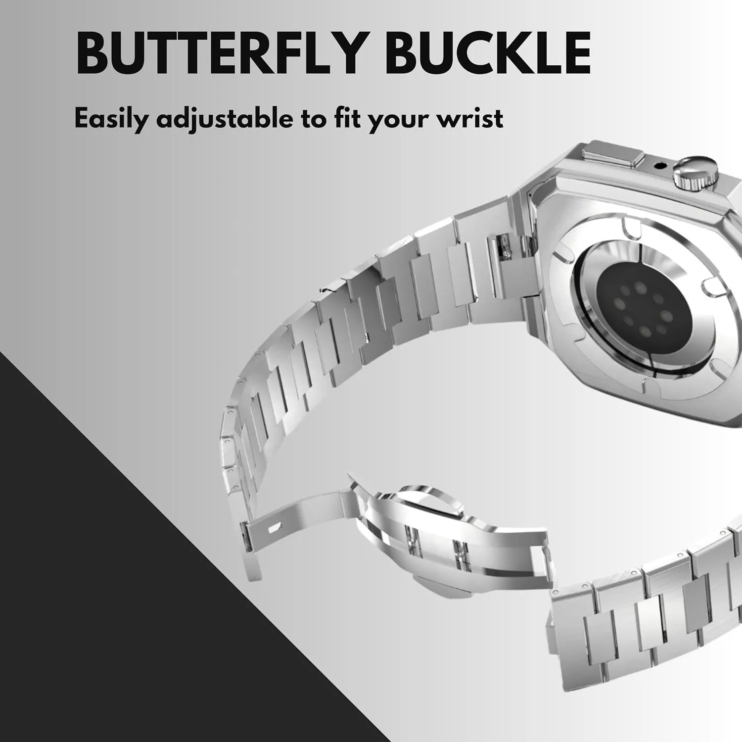 Luxury Stainless Steel Watch Band for Men Compatible with Apple Watch Band 40 41 44 45 49mm, Gold Watch Case and Band for iWatch Series Ultra SE 4 5 6 7 8 9 for Women