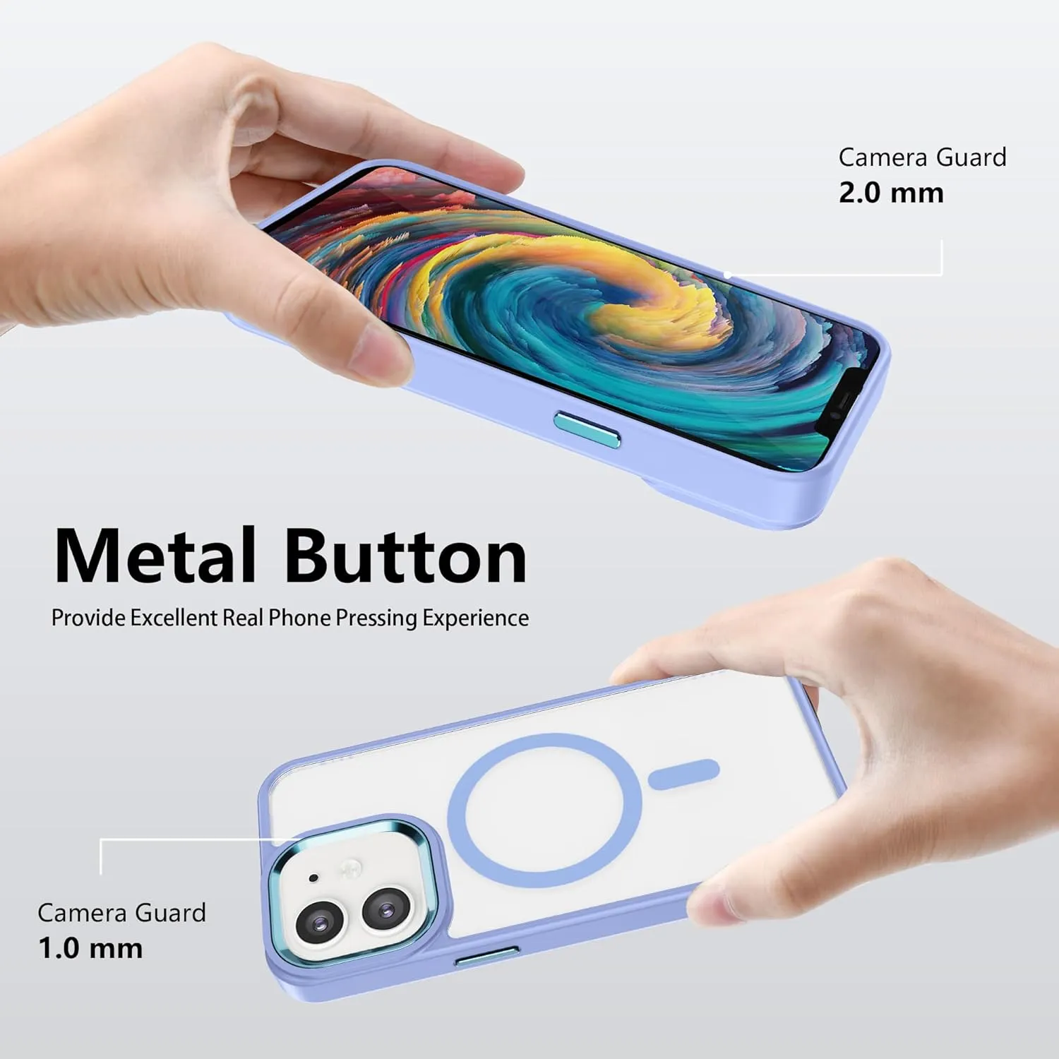 Magnetic for iPhone 11 Case,Compatible with MagSafe, Military Grade Drop Tested, Shockproof Clear Hard Back Slim Case - Blue