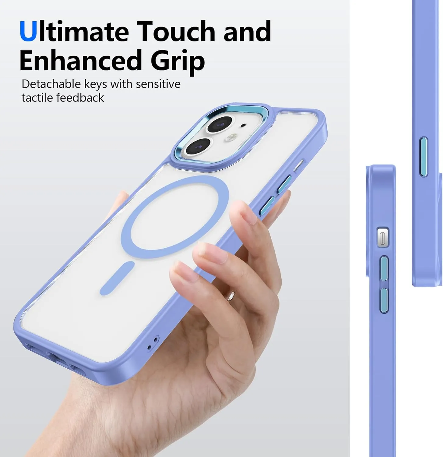 Magnetic for iPhone 11 Case,Compatible with MagSafe, Military Grade Drop Tested, Shockproof Clear Hard Back Slim Case - Blue
