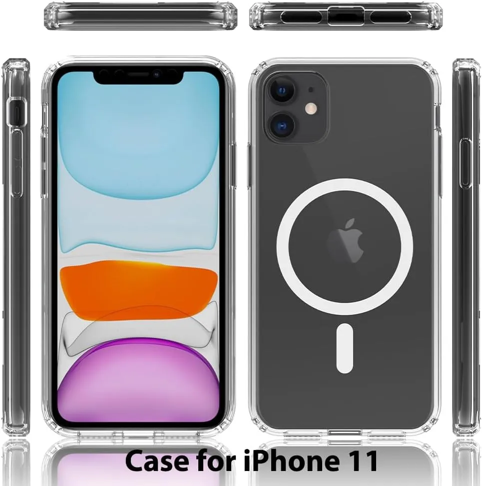 Magnetic for iPhone 11 Case,Compatible with MagSafe,Shockproof Anti-Scratch Clear Thin Slim Phone Case.Clear Magnetic.