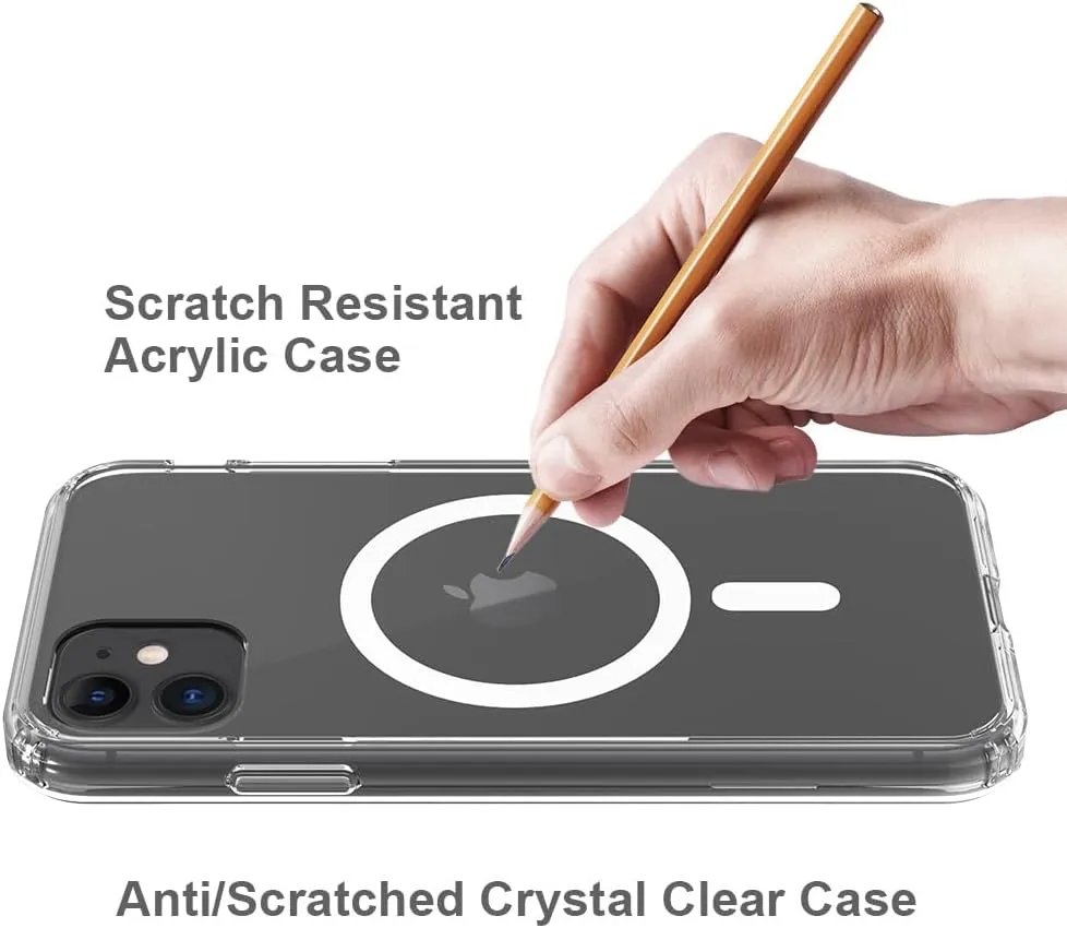 Magnetic for iPhone 11 Case,Compatible with MagSafe,Shockproof Anti-Scratch Clear Thin Slim Phone Case.Clear Magnetic.