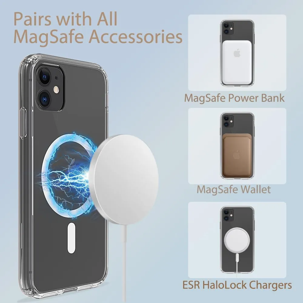 Magnetic for iPhone 11 Case,Compatible with MagSafe,Shockproof Anti-Scratch Clear Thin Slim Phone Case.Clear Magnetic.