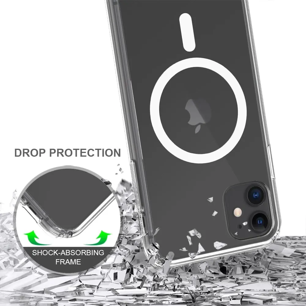 Magnetic for iPhone 11 Case,Compatible with MagSafe,Shockproof Anti-Scratch Clear Thin Slim Phone Case.Clear Magnetic.