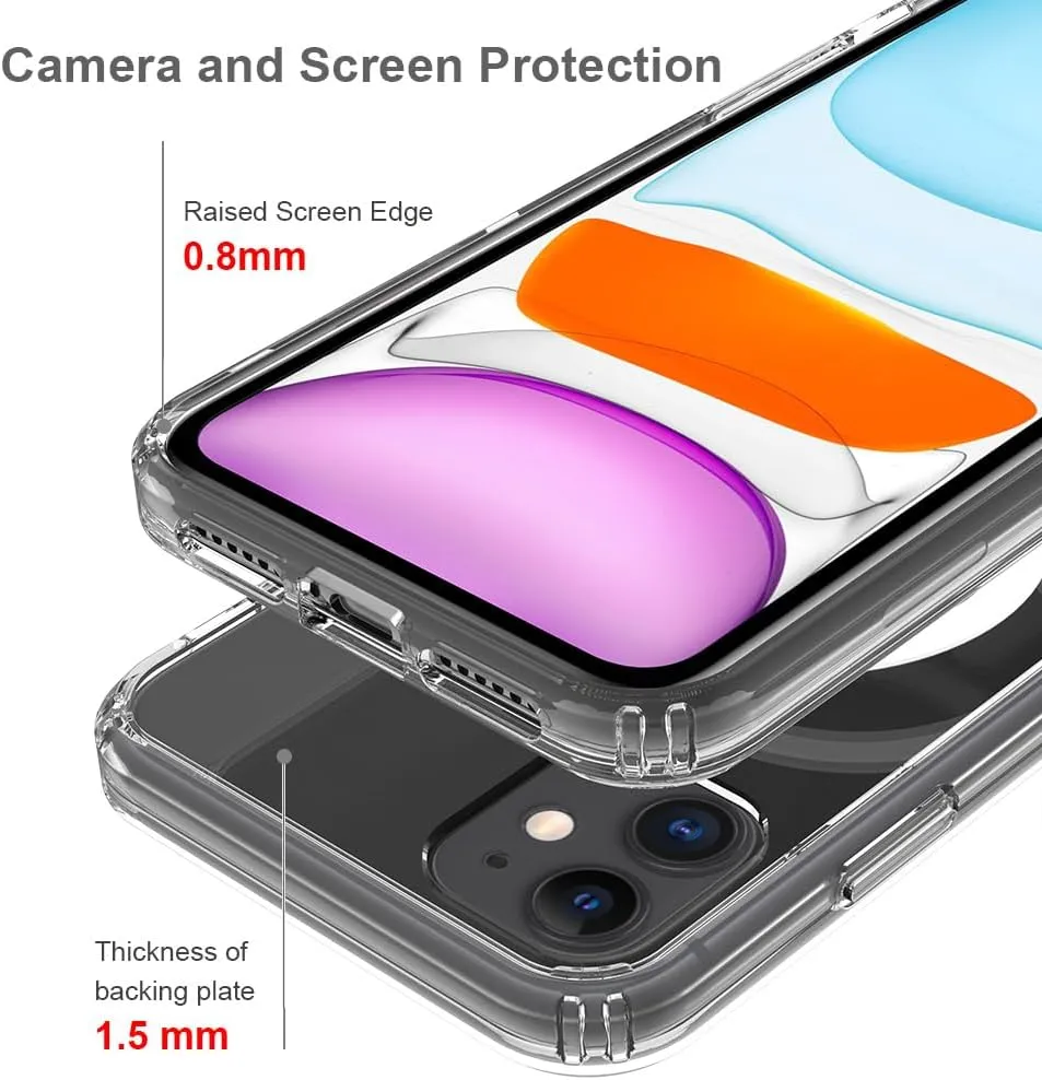 Magnetic for iPhone 11 Case,Compatible with MagSafe,Shockproof Anti-Scratch Clear Thin Slim Phone Case.Clear Magnetic.