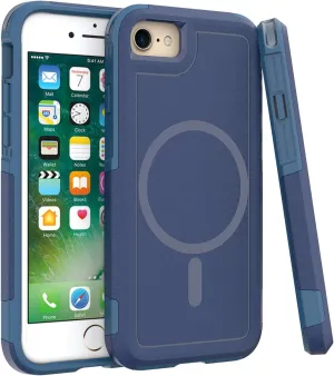 Magnetic for iPhone SE Case 2022/2020,iPhone 8/7 Case,Compatible with MagSafe, [Mil-Grade Protection] with Air Bumpers Full-Body Protective Shockproof Phone Case,Blue