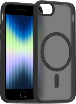 Magnetic for iPhone SE Case 2022/3rd/2020/2nd gen, iPhone 8 & iPhone 7 [Compatible with Magsafe] Shockproof Slim Translucent Matte Protective Phone Case - Black