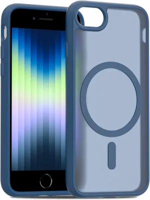 Magnetic for iPhone SE Case 2022/3rd/2020/2nd gen, iPhone 8 & iPhone 7 [Compatible with Magsafe] Shockproof Slim Translucent Matte Protective Phone Case - Blue