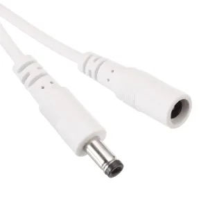 MECCANIXITY 1PCS 16.4ft White DC Power Extension Cable 5.5mm x 2.1mm Power Adapter Cable 12V Female to Male for IP Camera, CCTV, LED, Monitors, More