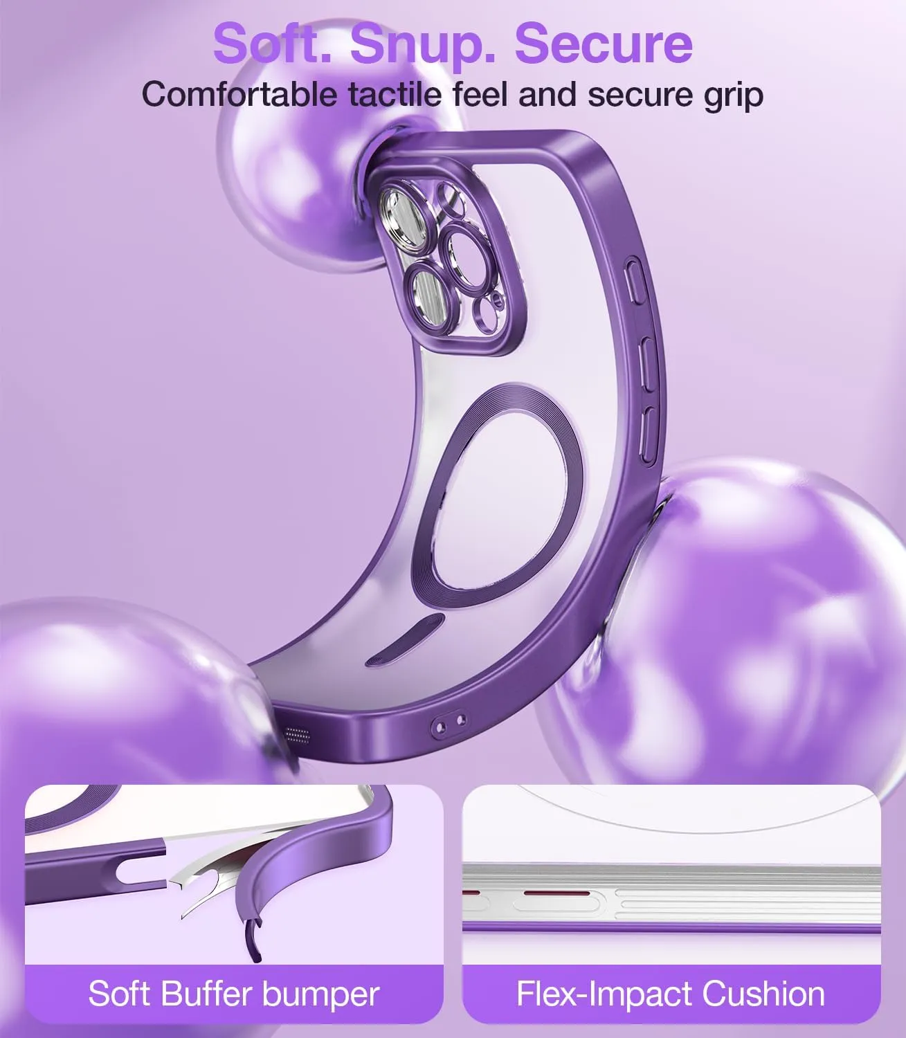 Meifigno Candy Frosted Magnetic Case for iPhone 16 Pro Max 6.9", [2X Screen Protectors & Wrist Strap] [MagSafe Compatible] Full Camera Protection Designed for iPhone 16 ProMax Case, Deep Purple