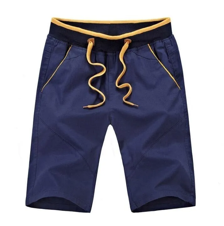 Men's Shorts Drawstring Summer Beach Shorts with Elastic Waist and Pockets