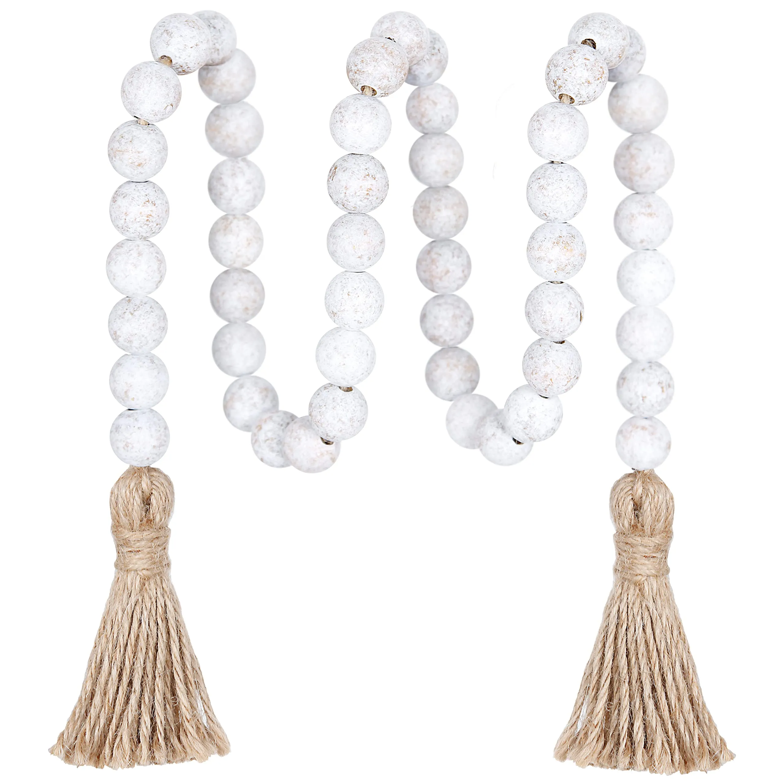 Meplait 39in Wood Bead Garland Farmhouse with Tassels,Versatile Prayer Beads Boho Chic Wall Hanging Home Decor (Purple)