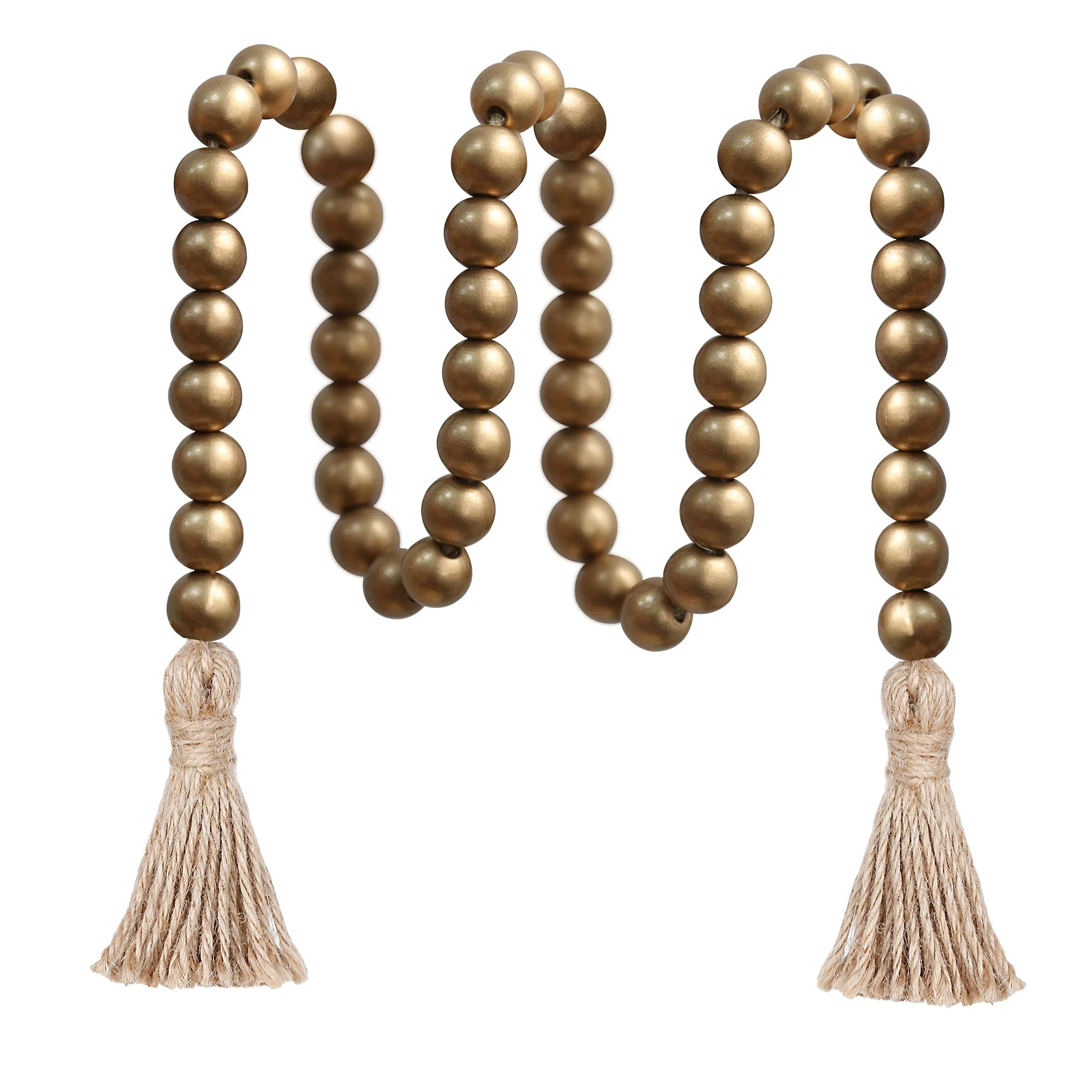 Meplait 39in Wood Bead Garland Farmhouse with Tassels,Versatile Prayer Beads Boho Chic Wall Hanging Home Decor (Purple)