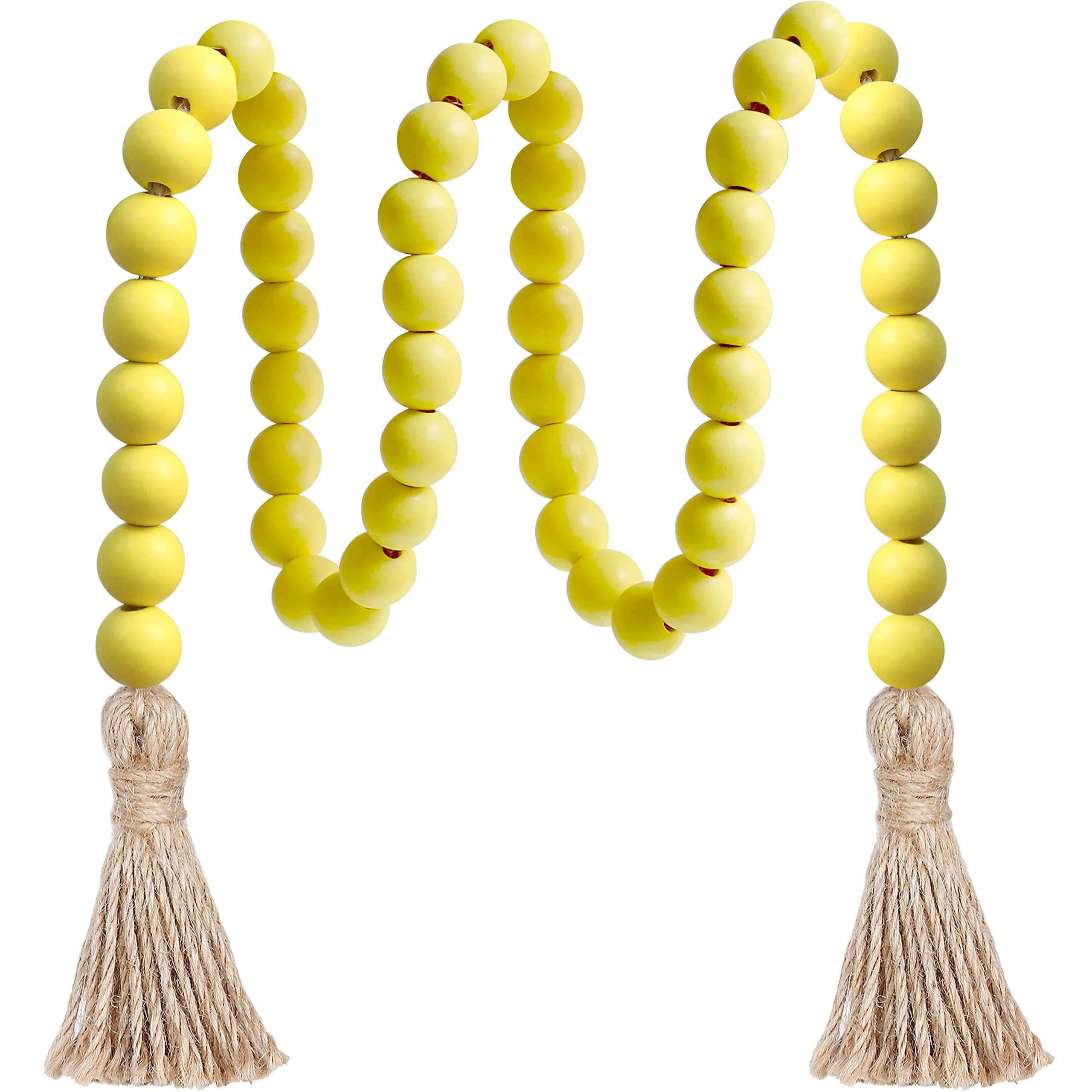 Meplait 39in Wood Bead Garland Farmhouse with Tassels,Versatile Prayer Beads Boho Chic Wall Hanging Home Decor (Purple)