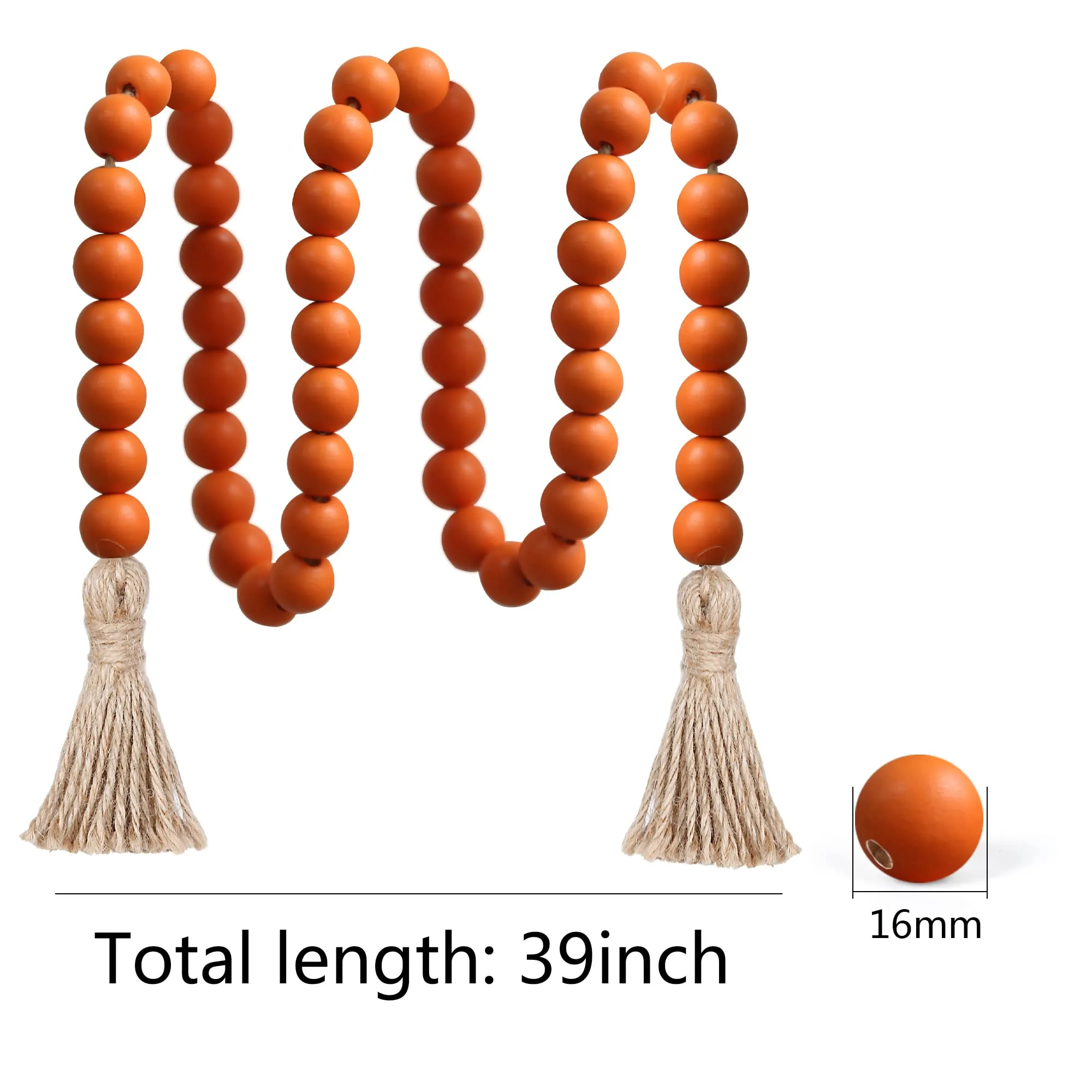 Meplait 39in Wood Bead Garland Farmhouse with Tassels,Versatile Prayer Beads Boho Chic Wall Hanging Home Decor (Purple)
