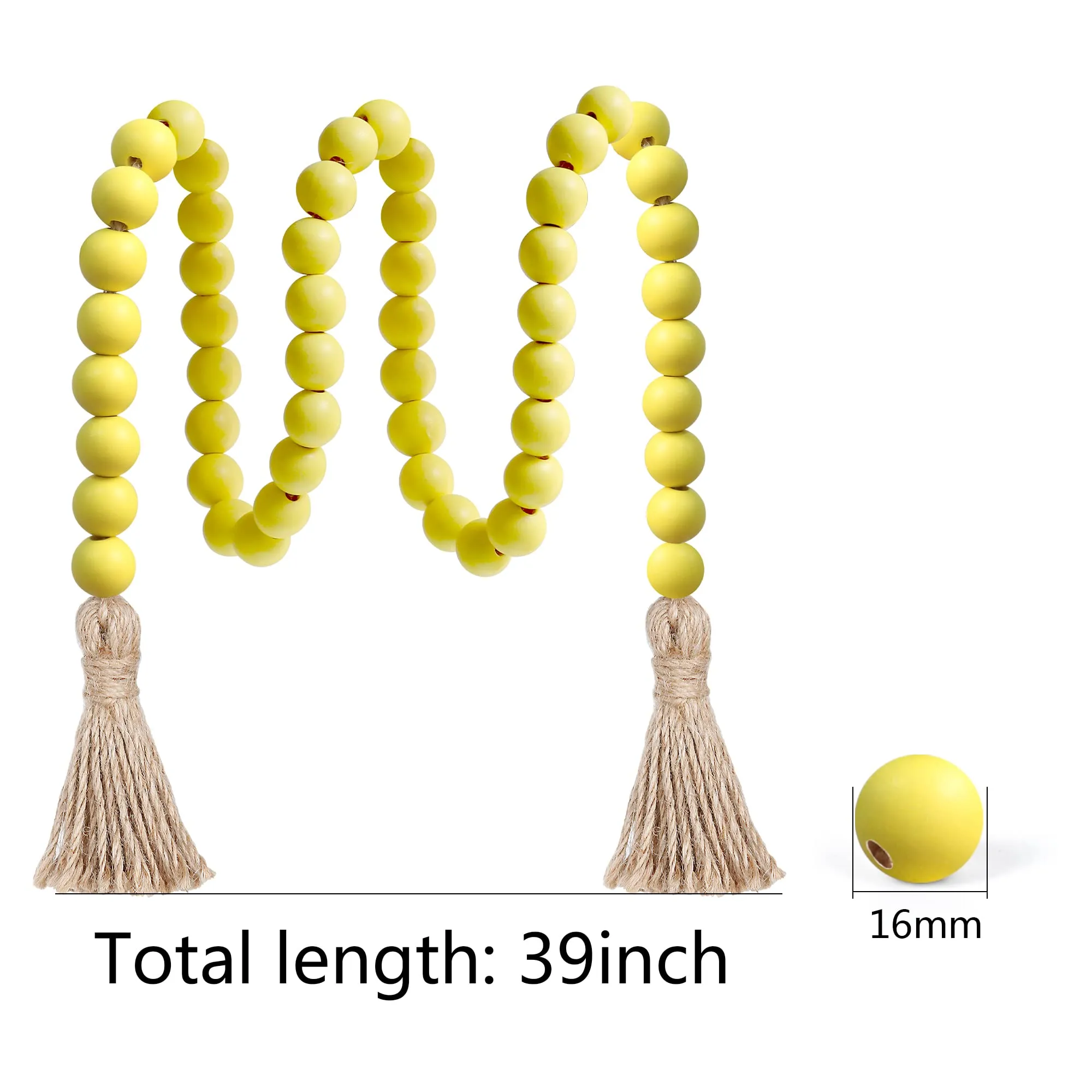 Meplait 39in Wood Bead Garland Farmhouse with Tassels,Versatile Prayer Beads Boho Chic Wall Hanging Home Decor (Purple)