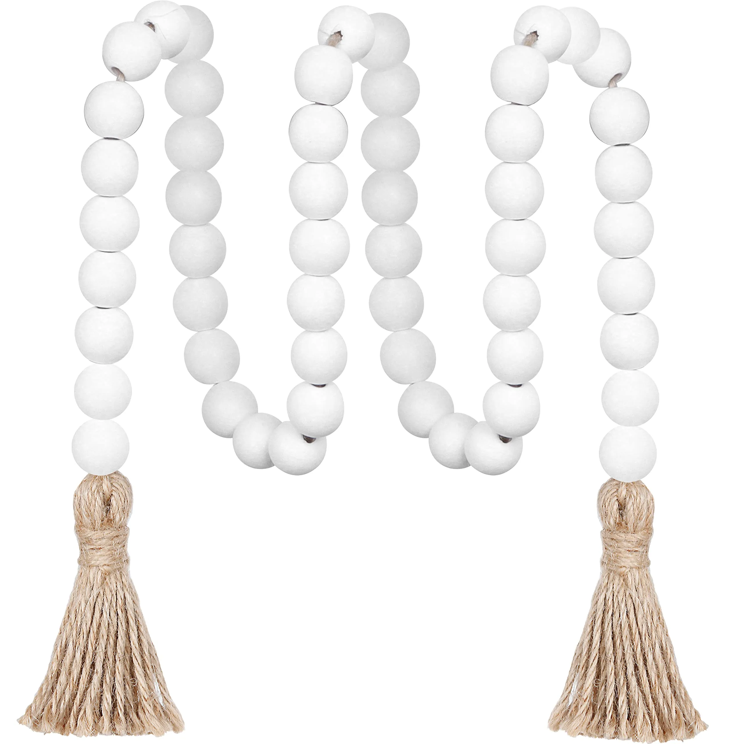Meplait 39in Wood Bead Garland Farmhouse with Tassels,Versatile Prayer Beads Boho Chic Wall Hanging Home Decor (Purple)