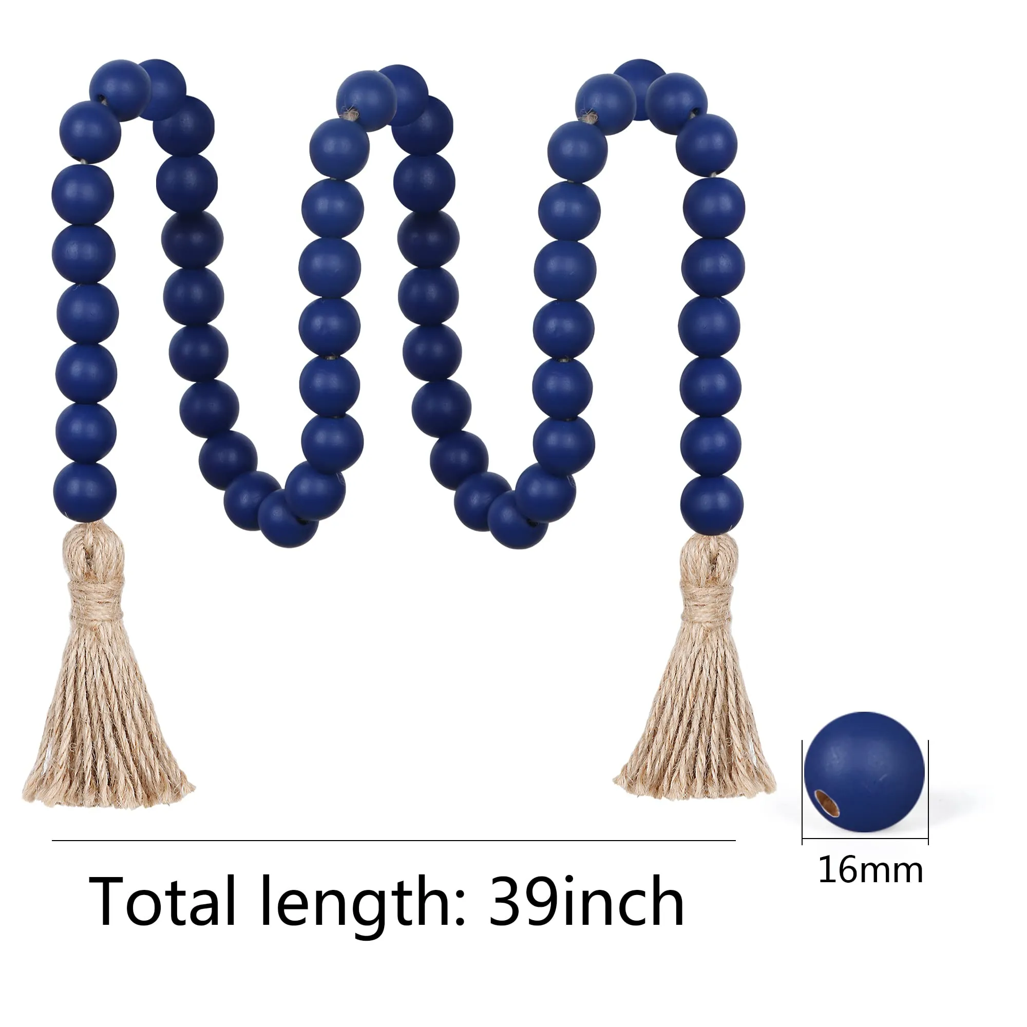 Meplait 39in Wood Bead Garland Farmhouse with Tassels,Versatile Prayer Beads Boho Chic Wall Hanging Home Decor (Purple)