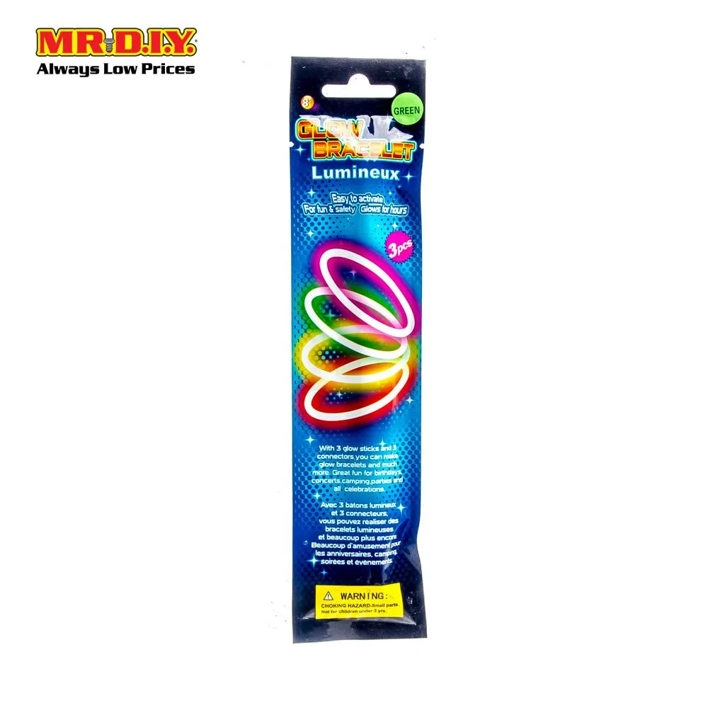 (MR.DIY) Party Lumineux Glow Stick Bracelets (3pcs)