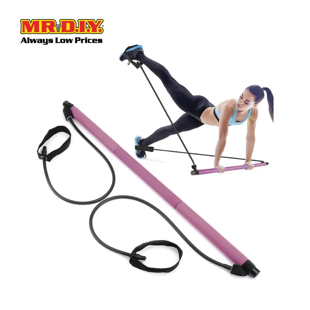 (MR.DIY) Portable Home Gym Elastic Resistance Band Yoga Pilates Training Bar