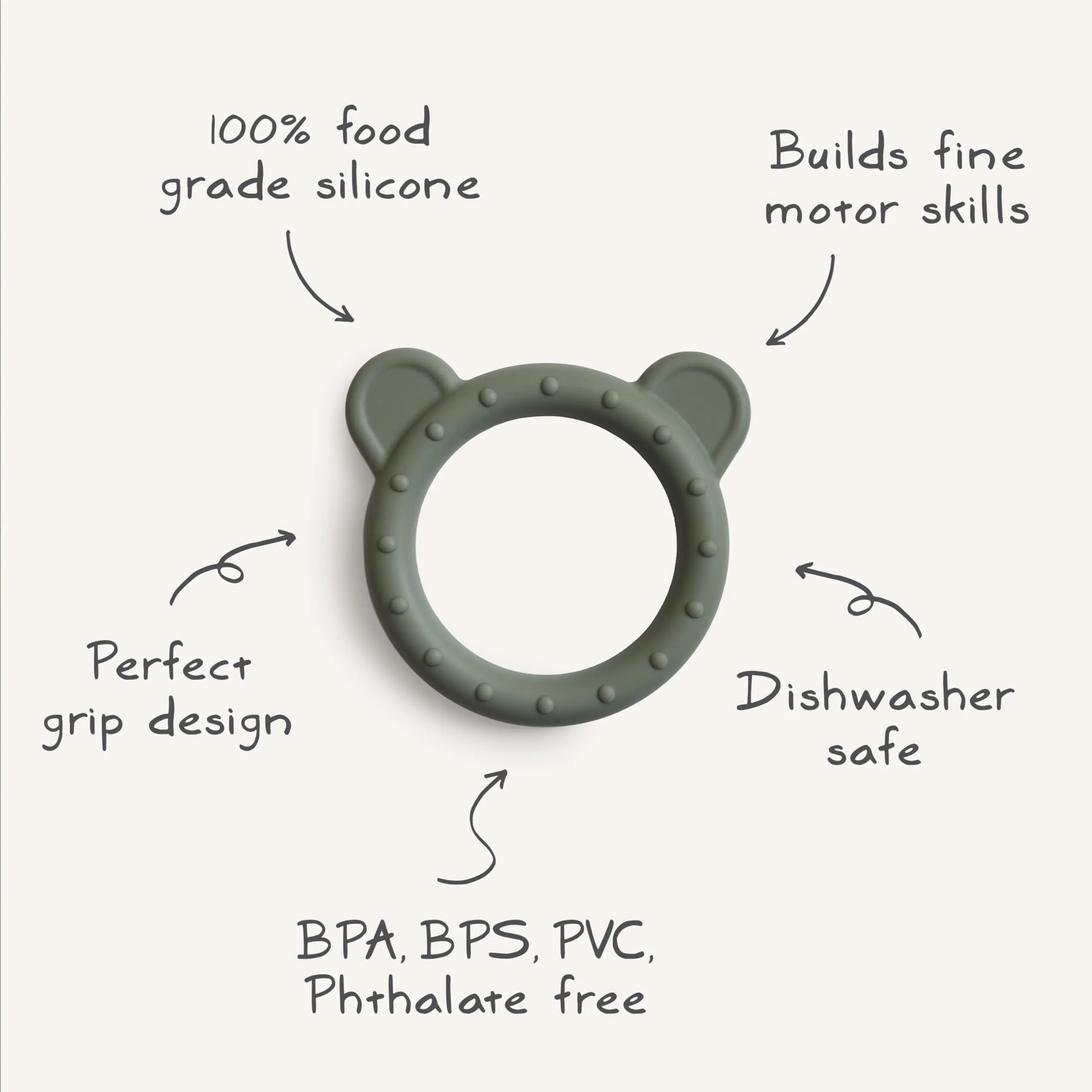 mushie Silicone Baby Teether Toy | Bunny