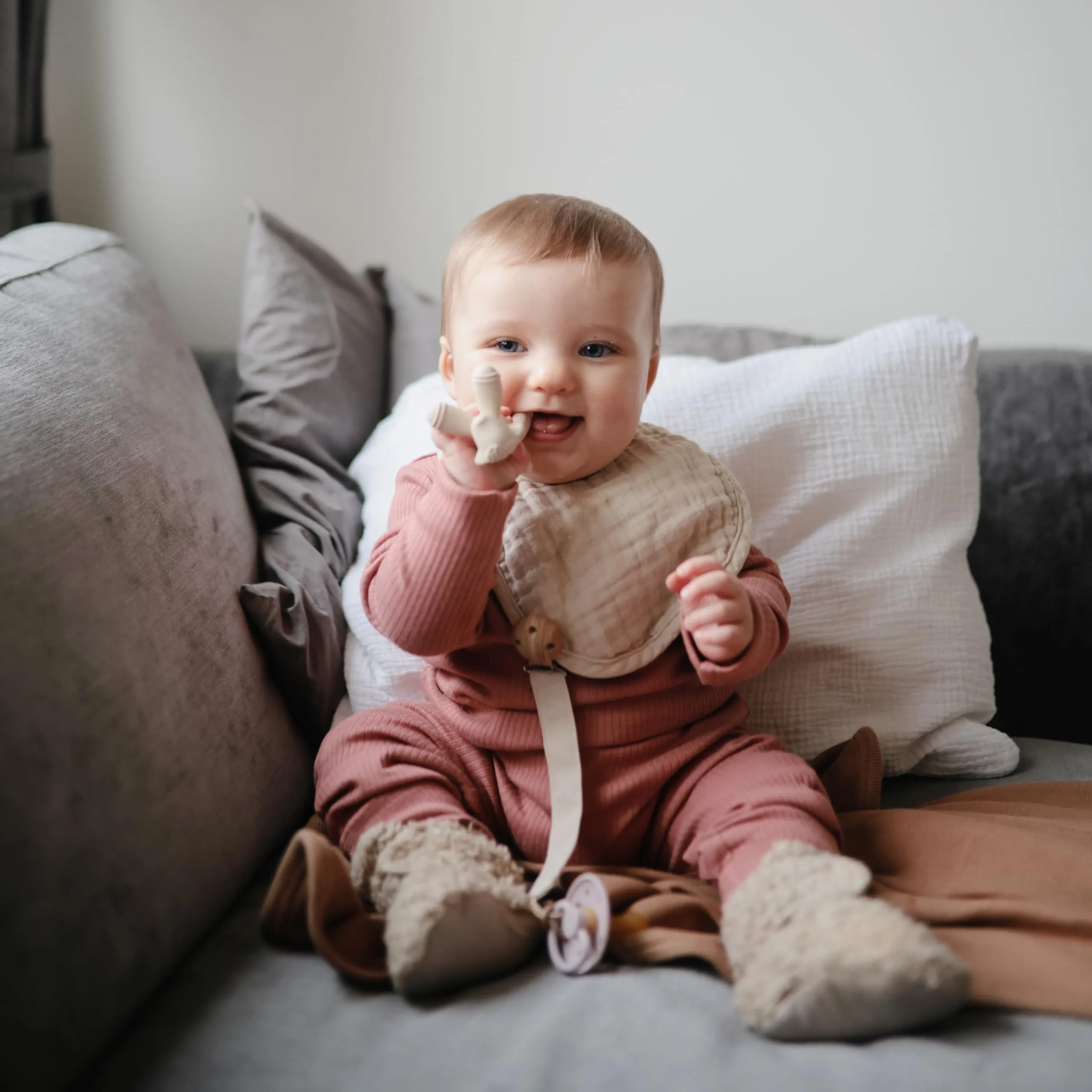 mushie Silicone Baby Teether Toy | Bunny