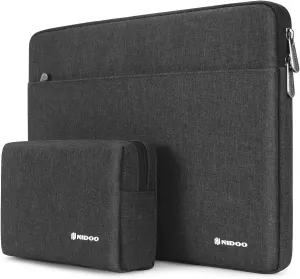 NIDOO 13-14 inch Laptop Sleeve Case Notebook Bag for 13" MacBook Air / 13.5" Surface Book 2 3 / 13.5" Surface Laptop 2 3 4 / 13.3" ThinkPad L380 L390 Yoga / 13.9" Yoga C930, Dark Grey