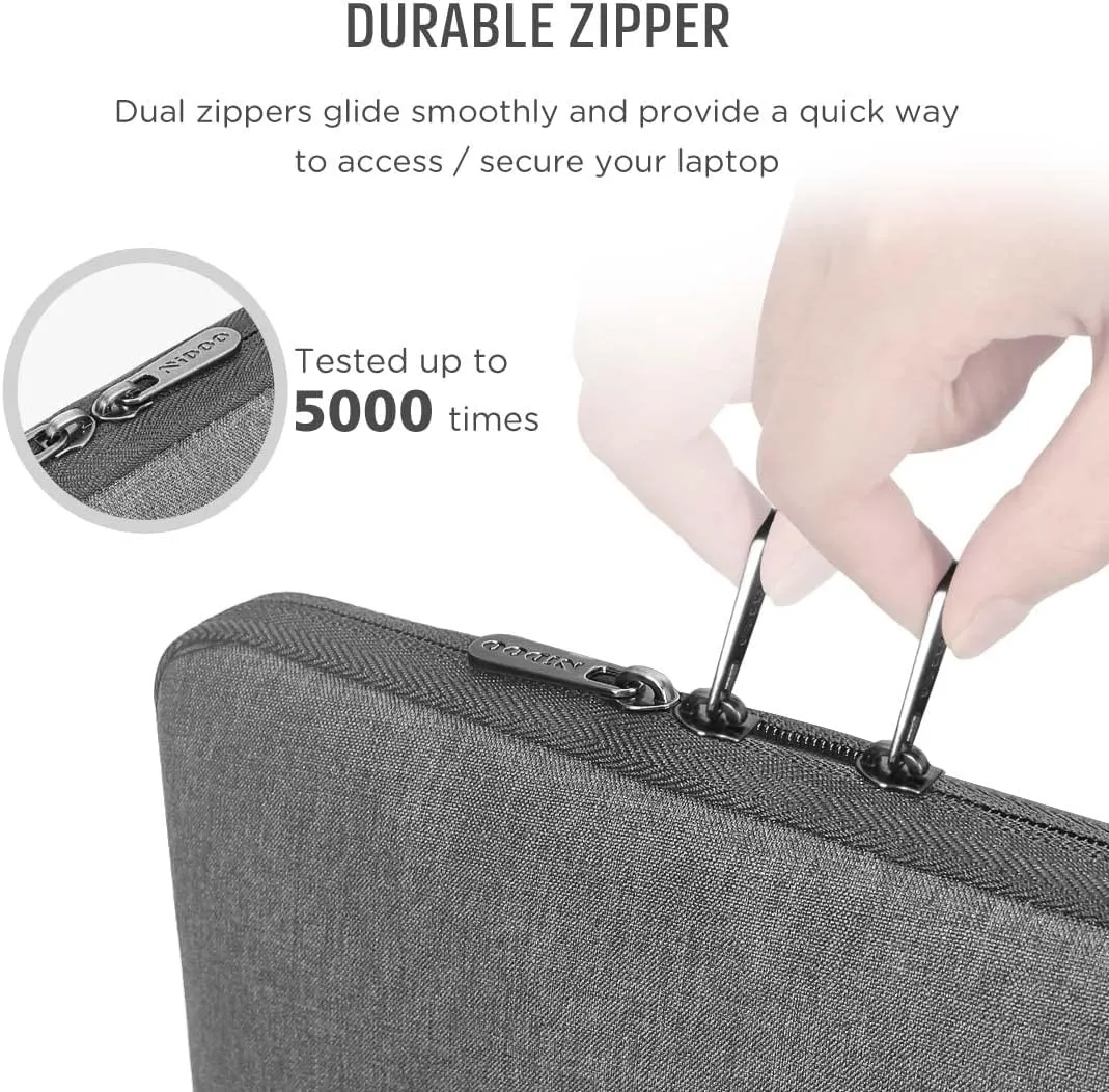 NIDOO 15.6" Laptop Sleeve Case Bag Cover & Accessory Bag for 15.6" IdeaPad 3i / 15.6" Legion Slim 7 Gen 6/15.6" ThinkPad T15 T15g P15s E15 L15 Gen 2/16.1" Acer Swift 3/16" Legion 7i Gen 6, Grey