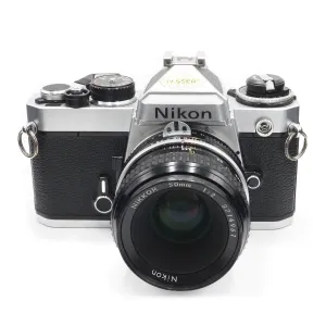 Nikon FE with 50mm f/2 Lens - Silver - USED