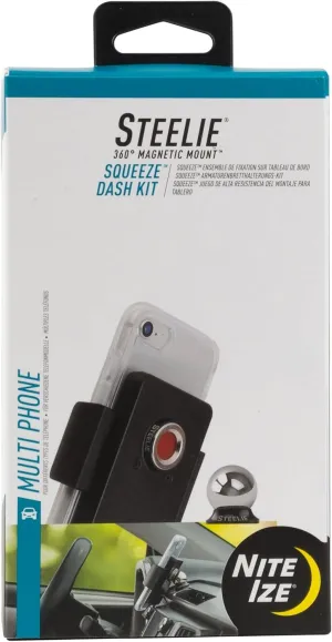 Nite Ize Steelie Squeeze Dash Kit - Magnetic Cell Phone Holder for Car Dashboard - Adjustable Phone Holder for Cars - Compatible with Apple MagSafe iPhones & Accessories