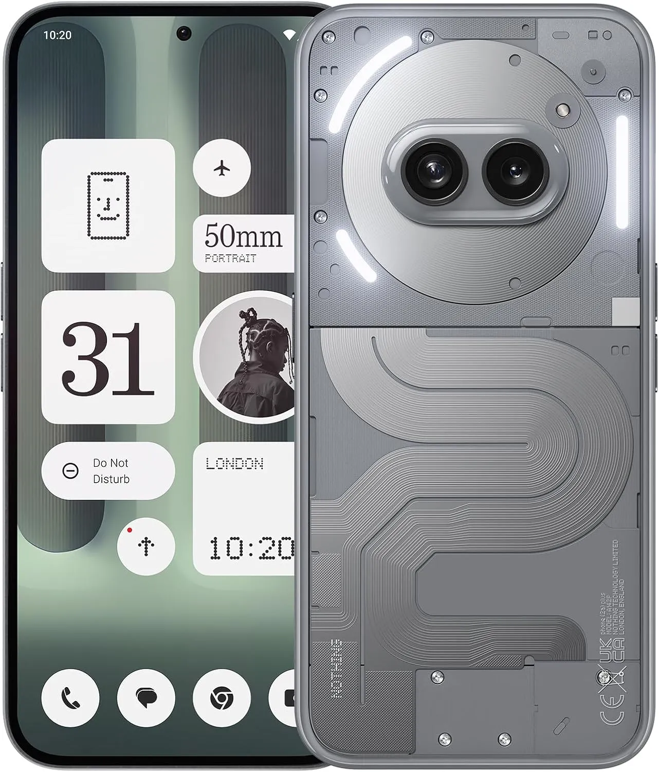 Nothing Phone (2a) Plus Smartphone, MTK 7350 Pro 50 MP Triple Camera, 6.7" 120 Hz AMOLED Display, 5000mAh 50W Fast Charge NFC 12 GB 256 GB Grey