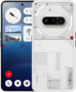 Nothing Phone (3a) Smartphone, 6.77" 120Hz AMOLED Display, 50MP Triple Camera System, Snapdragon 7s Gen3 Processor, Bluetooth 5.4, IP64 Waterproof, 5000mAh,Dual Nano-SIM, Android 15, 12 256GB White