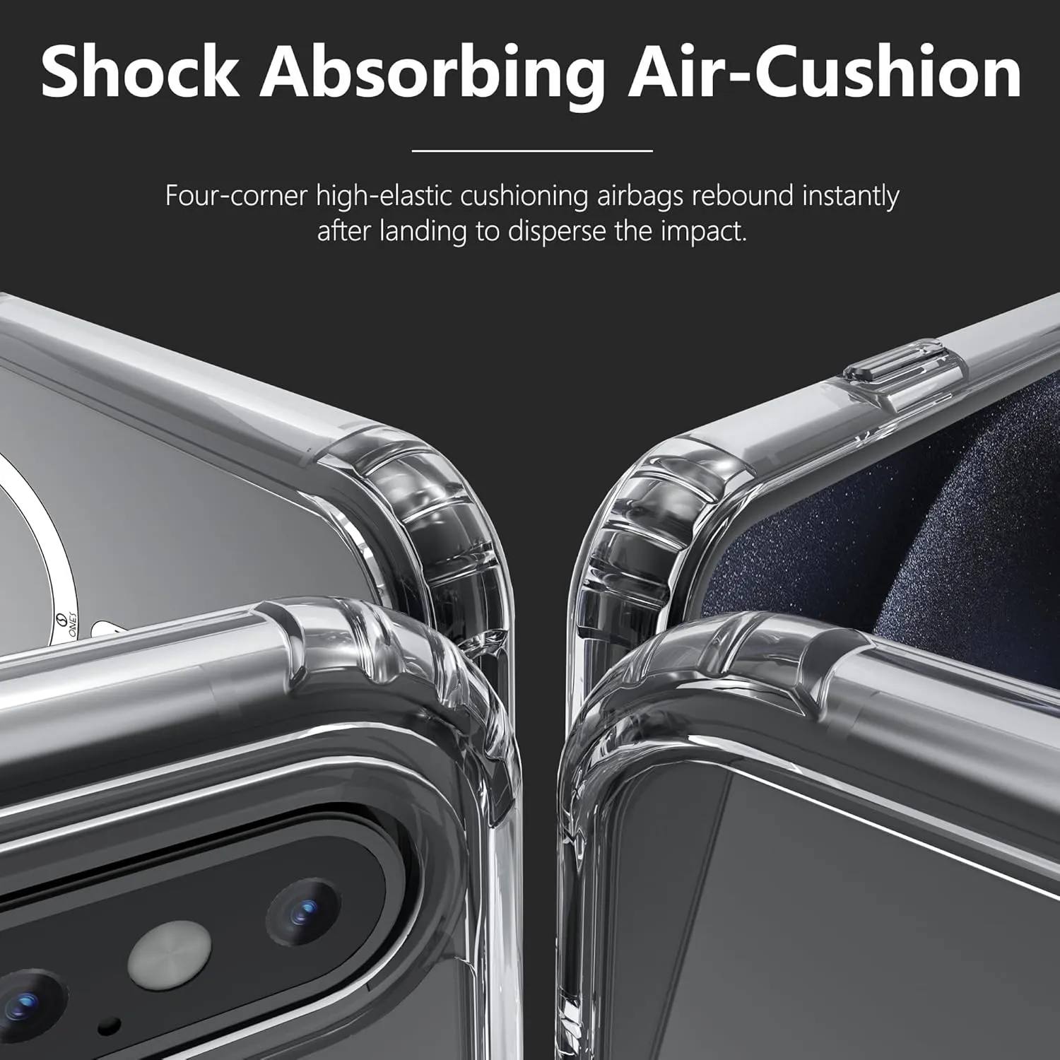 ONES for iPhone Xs/X Case, Hybrid Magnetic Phone Case, Compatible with MagSafe, Military Grade Protection, Shockproof Airbag, Anti-Yellow Silicone Cover, Scratch-Resistant, Thin, Clear