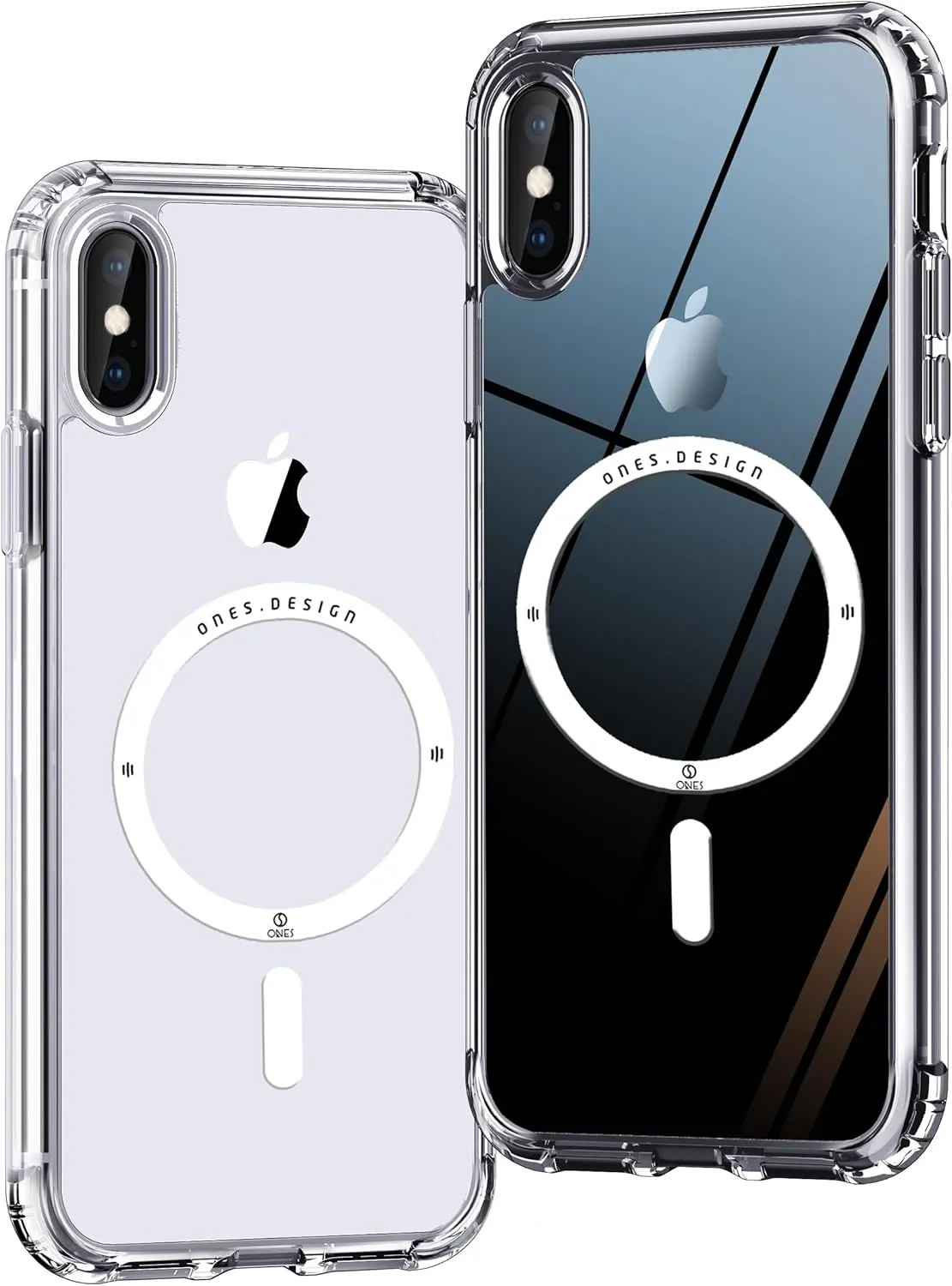 ONES for iPhone Xs/X Case, Hybrid Magnetic Phone Case, Compatible with MagSafe, Military Grade Protection, Shockproof Airbag, Anti-Yellow Silicone Cover, Scratch-Resistant, Thin, Clear