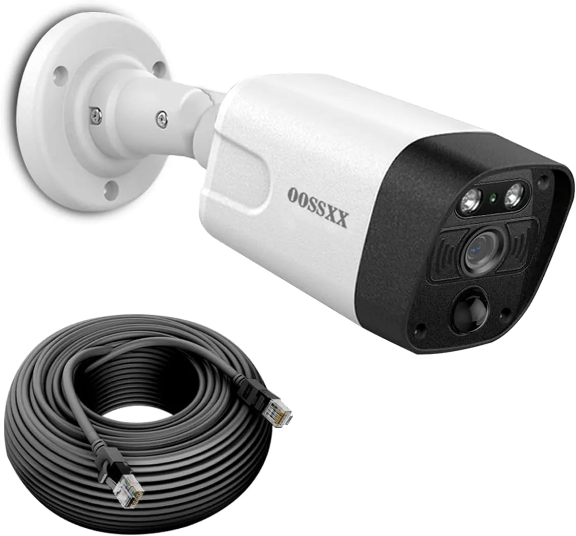 OOSSXX 4K PIR POE Extend Camera Outdoor Indoor Video Surveillance Security Waterproof Wired POE Camera, Home IP 4K 8MP Camera, Night Vision, Just Extend POE Kits