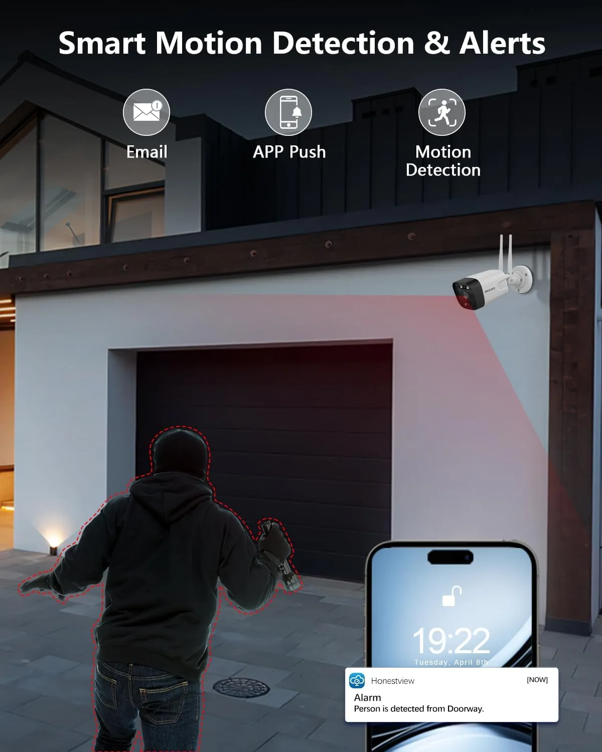 OOSSXX 5.5MP & 2-Way Audio Dual Antennas Security Wireless Camera System 3K 5.0MP 1944P Wireless Surveillance Monitor DVR Kits with 3TB Hard Drive,12Pcs Outdoor WiFi Security Cameras PIR Detection