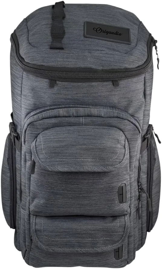 Origaudio Mission Pack - Water-Resistant Canvas Backpack for Hiking & Travel with 15" Laptop Sleeve and USB Techport - Storage for Water Bottles, Sunglasses, Wallets, and Accessories