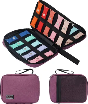 PACMAXI 20 Watch Bands Storage Carrying Case Compatible with Watches,Expandable Watch Band Holder Stores 20 Watch Bands Fit for Most Sizes of Watch Straps,Organizer for Watch Bands, Bag Only (Purple)