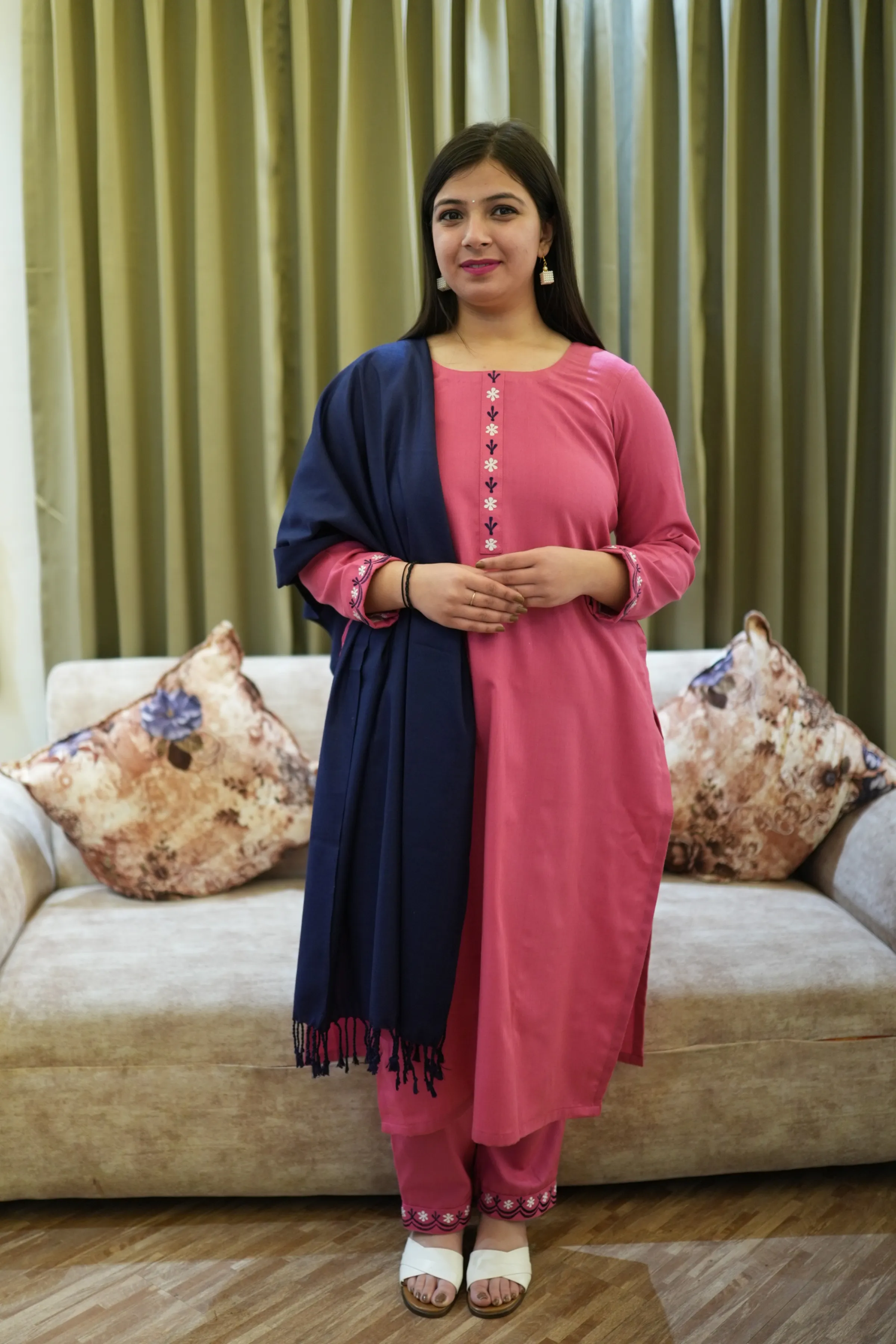 Perfect Pink Woollen Kurta Set