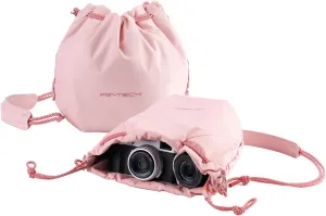 PGYTECH OneGo Small Camera Bag, Cute Drawstring Camera Pouch Handbag Compatible with Mirrorless Cameras/Nikon/Canon/Sony/Fujifilm, for Instax/Action Cameras, Pink