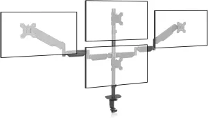 Pholiten Quad 4 Monitor Arm Desk Mount for Max 32 inch Screens, Gas Spring Adjustment Monitor Stand with VESA 75x75mm, 100x100 mm, Clamp & Grommet Install Black MD18864