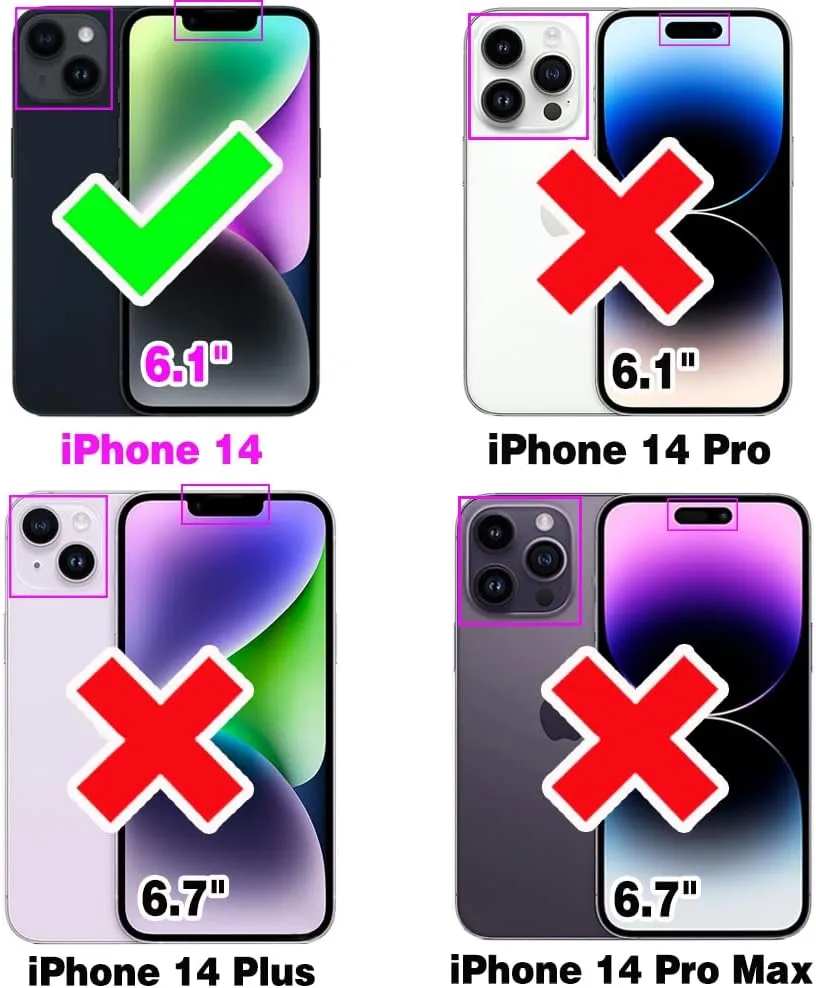 Phone Case for iPhone 14 6.1 inch Wallet Cover With Tempered Glass Screen Protector and Wrist Strap Leather Flip Zipper Credit Card Holder Cell iPhone14 5G i i-Phone i14 iPhone14case Women Rose gold
