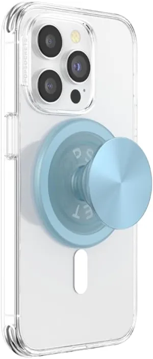 PopSockets Phone Grip with Expanding Kickstand, Compatible with MagSafe, Adapter Ring for MagSafe Included, Wireless Charging Compatible - Blue Sigh