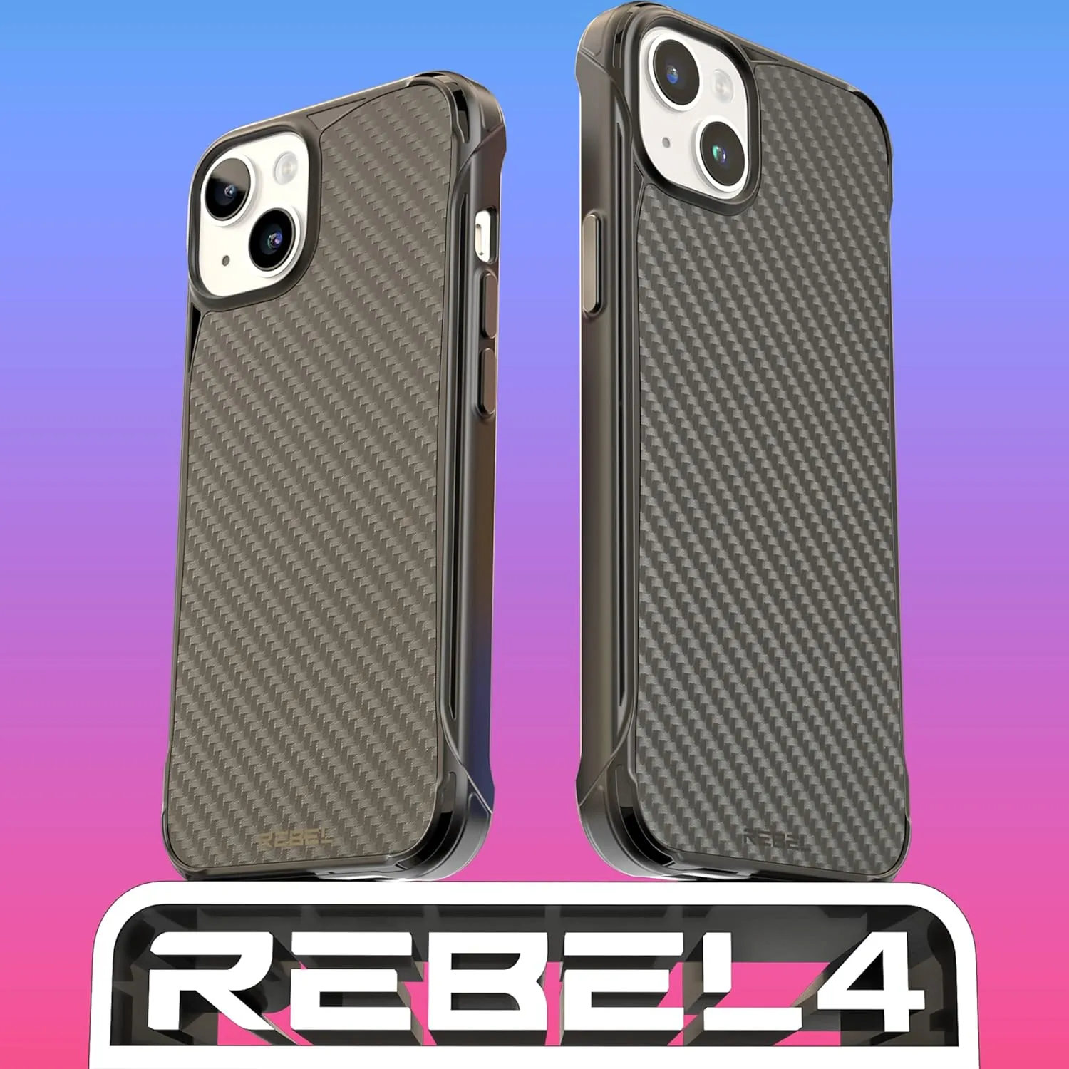 REBEL Case for iPhone 14 Plus [Gen-4 Aramid Fiber Series] Strong MagSafe Compatible, Protective Shockproof Corners, Premium Metal Buttons, Upgraded Slim Cover, 14  6.1 Inch Phone 2022 (Black)