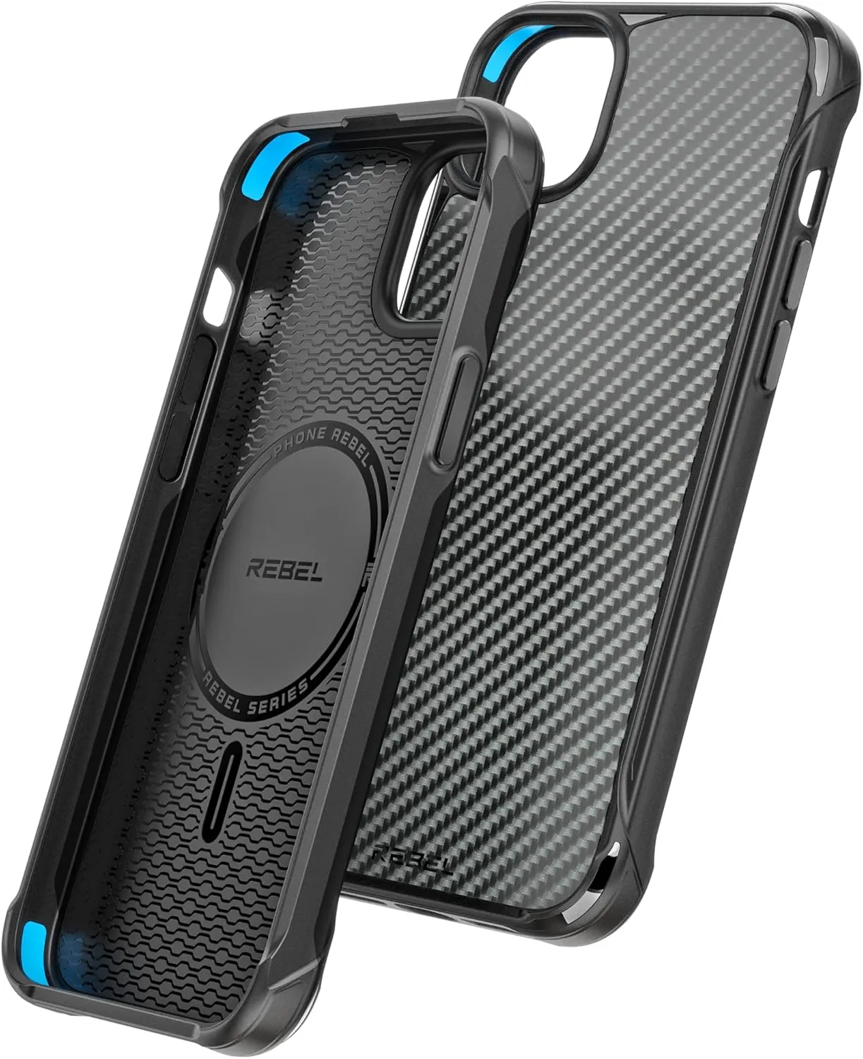 REBEL Case for iPhone 14 Plus [Gen-4 Aramid Fiber Series] Strong MagSafe Compatible, Protective Shockproof Corners, Premium Metal Buttons, Upgraded Slim Cover, 14  6.1 Inch Phone 2022 (Black)