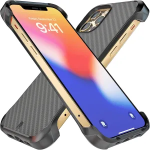 REBEL iPhone 12/12 Pro Case [Flex Series] Exposed Sides for Comfort, Aramid Fiber, Strong MagSafe Compatible, Protective Raised Corners, Slim Fit Frameless Cover 6.1 Inch Phone 2020 (Flex Black)