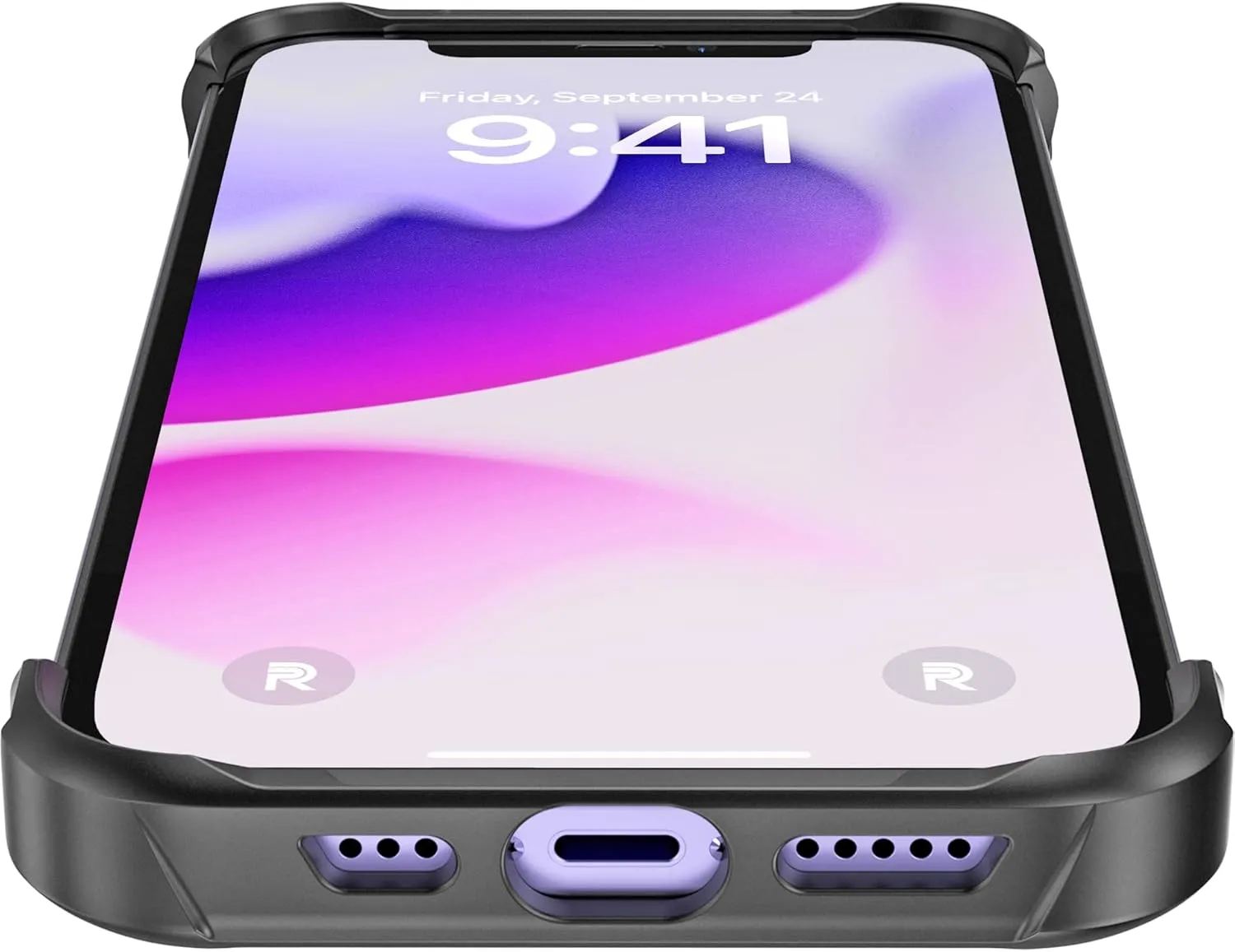 REBEL iPhone 12/12 Pro Case [Flex Series] Exposed Sides for Comfort, Aramid Fiber, Strong MagSafe Compatible, Protective Raised Corners, Slim Fit Frameless Cover 6.1 Inch Phone 2020 (Flex Black)