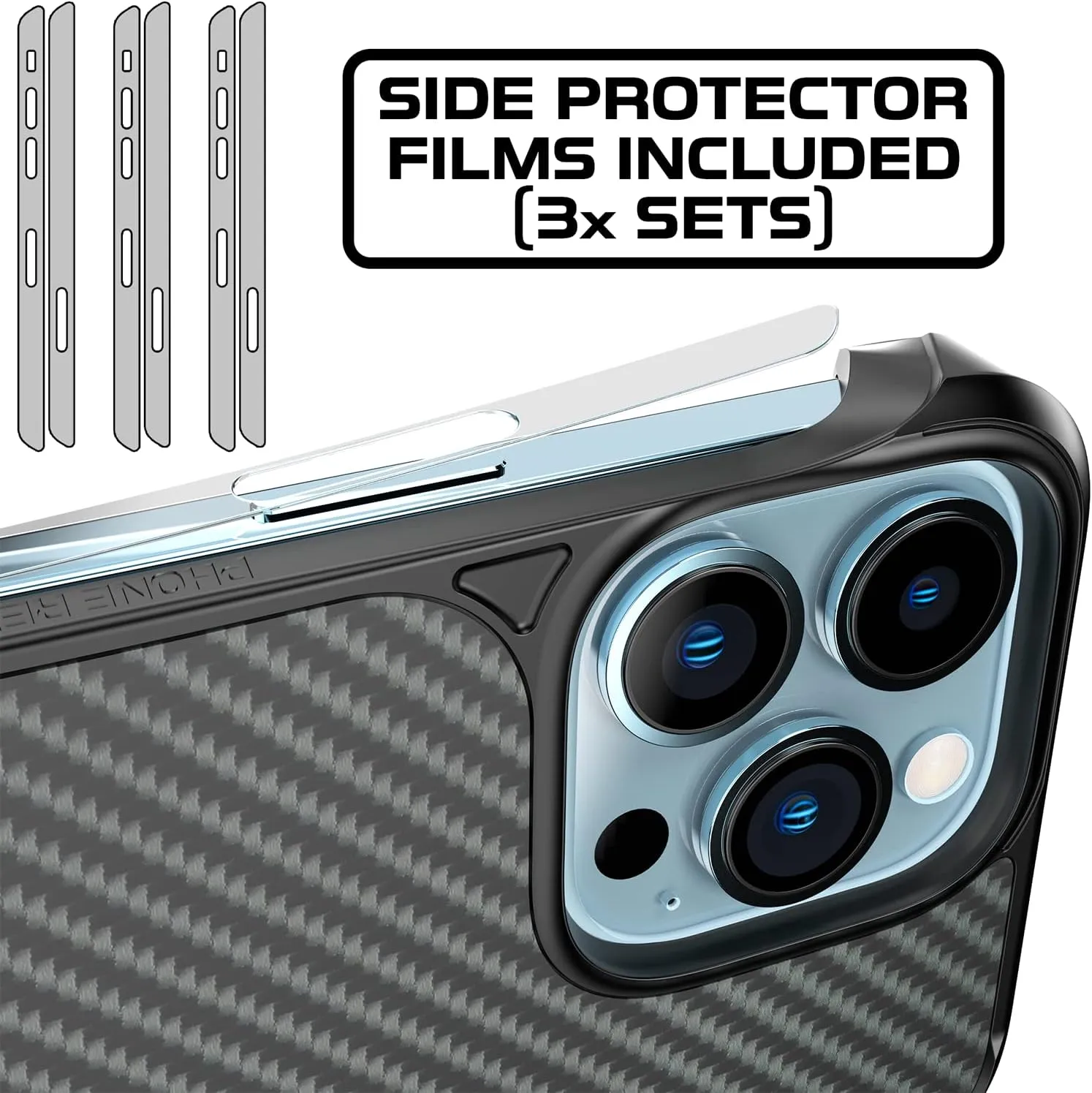 REBEL iPhone 12/12 Pro Case [Flex Series] Exposed Sides for Comfort, Aramid Fiber, Strong MagSafe Compatible, Protective Raised Corners, Slim Fit Frameless Cover 6.1 Inch Phone 2020 (Flex Black)