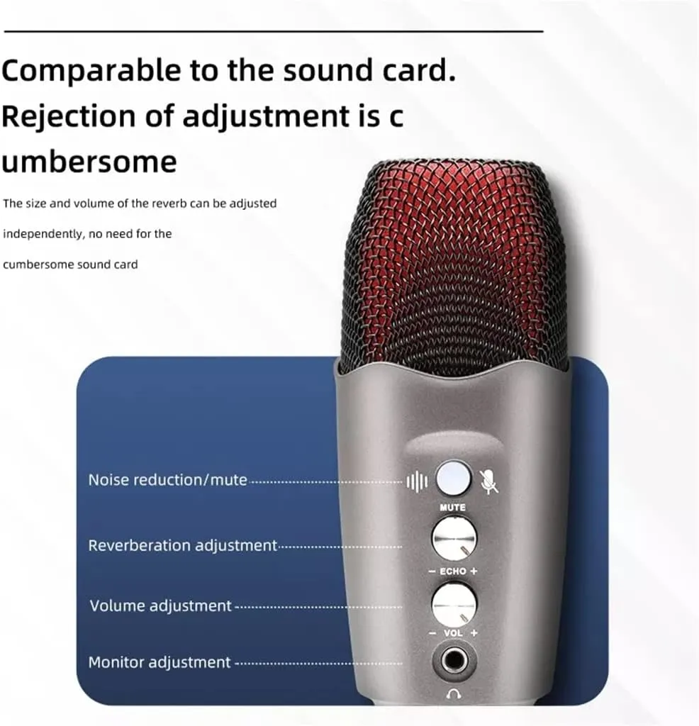 Recording RGB Condenser Microphone is Suitable for Laptop Professional USB Microphone for Game Live Broadcast