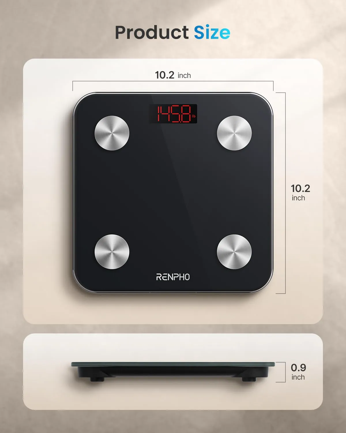 RENPHO Scale for Body Weight, Digital Weighing Elis Scales with Body Fat, FSA/HSA Eligible Smart Bluetooth Body Fat Measurement Device, Body Composition Monitor with Smart App, 396lbs