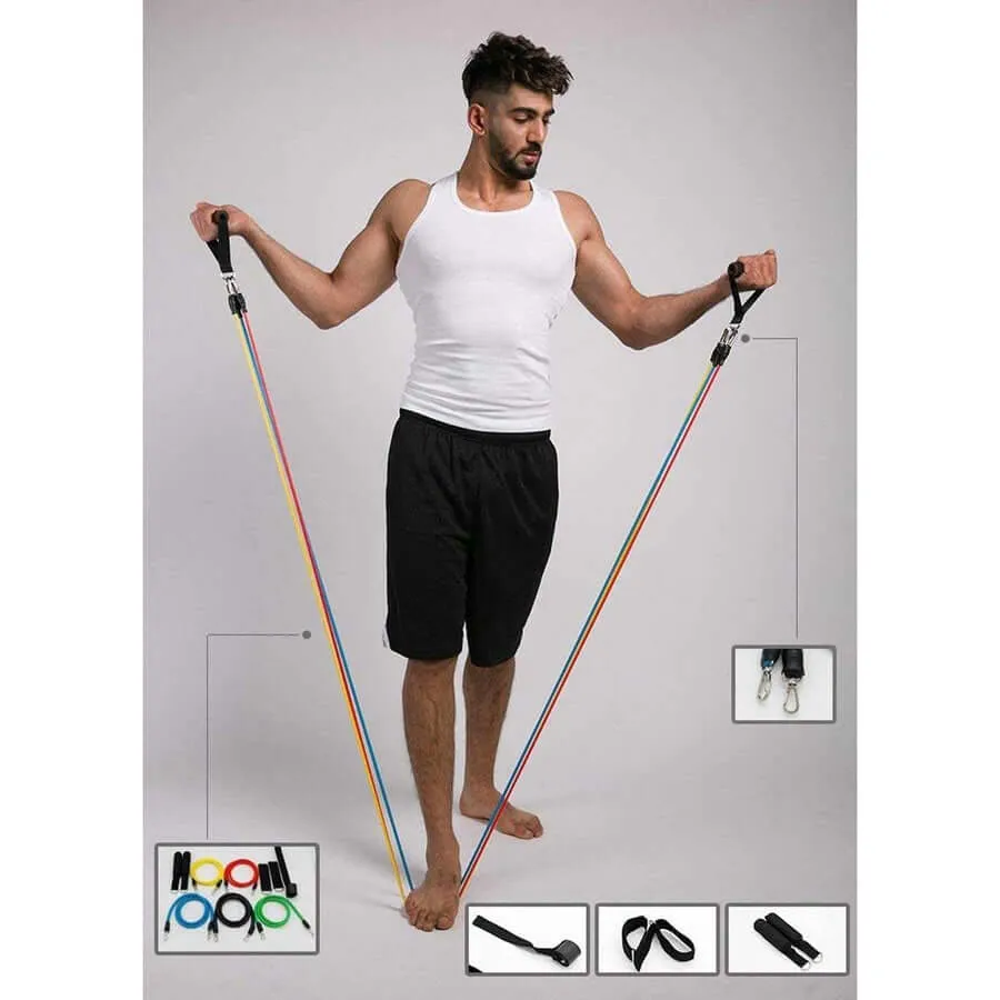 Resistance Band Set - Exercise Fitness Tube Workout Bands